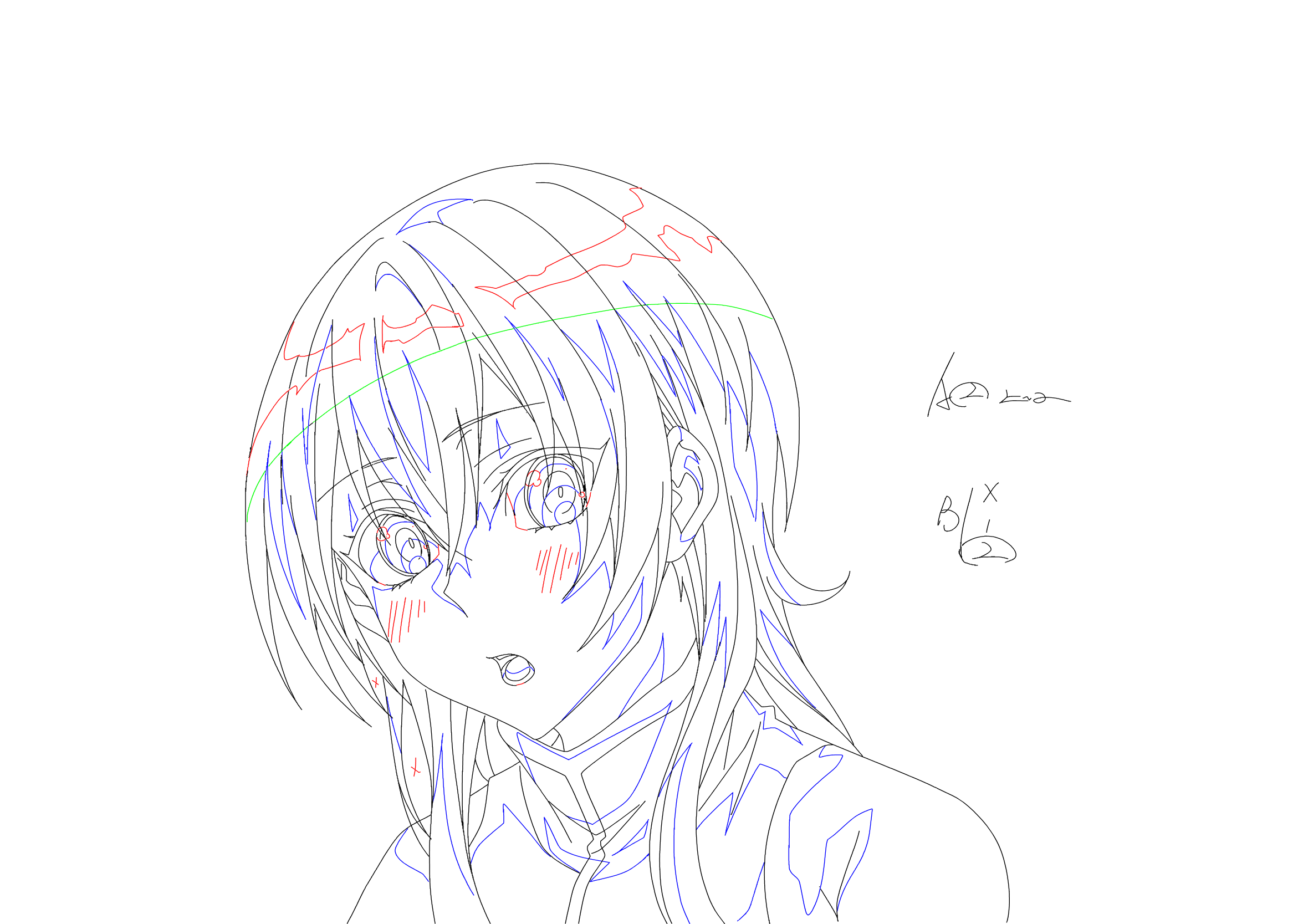 自动描原处理后的线稿结果